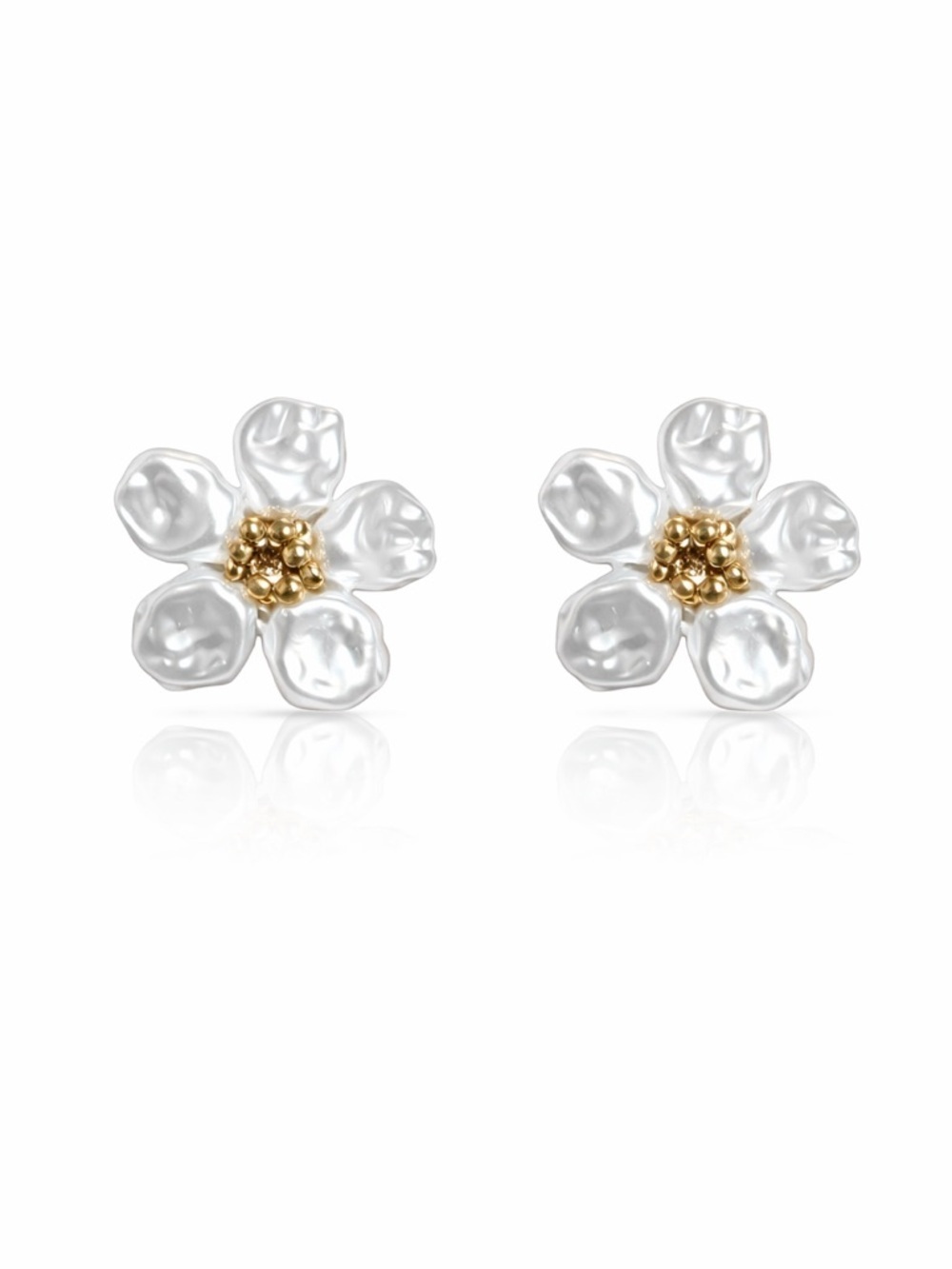 Pearl Flower Statement Earrings